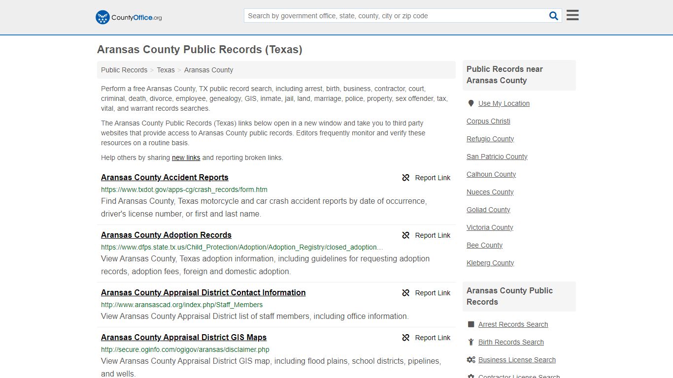 Aransas County Public Records (Texas) - County Office