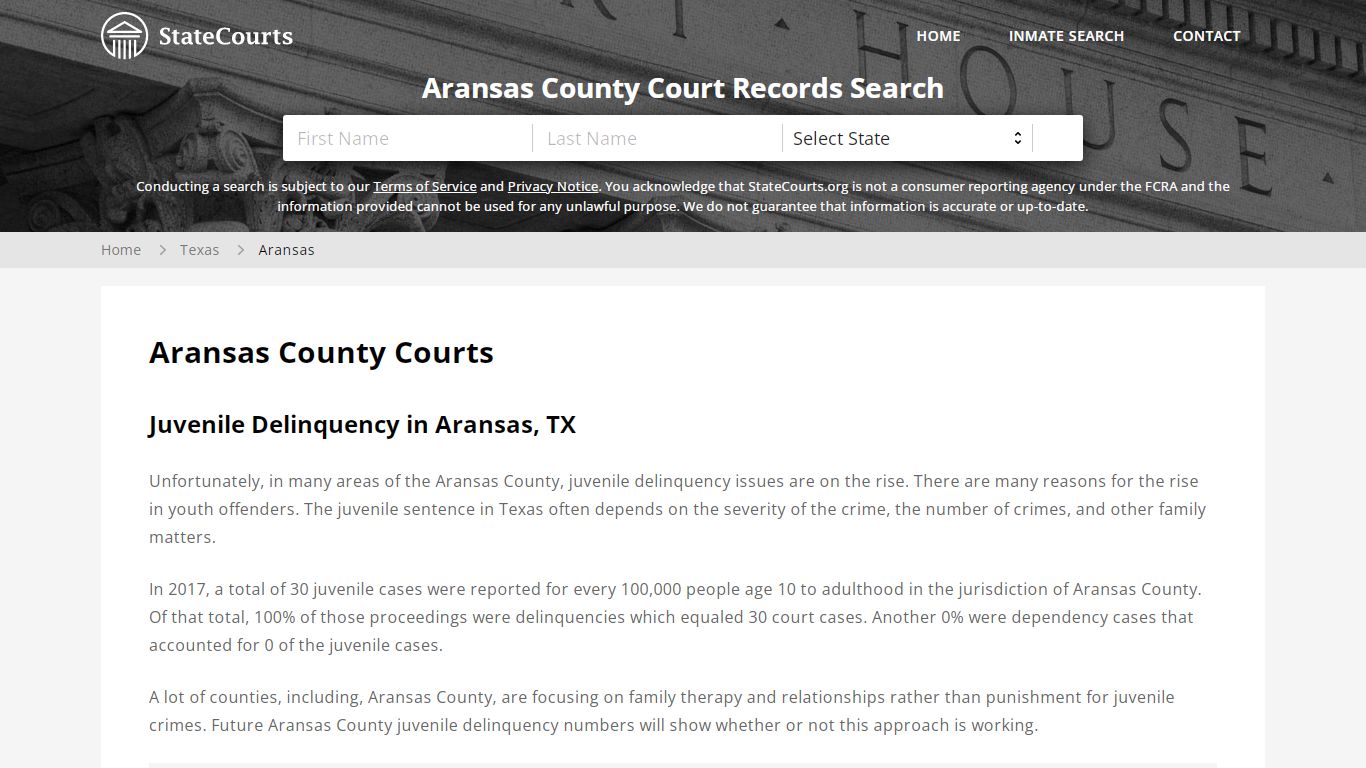 Aransas County, TX Courts - Records & Cases - StateCourts